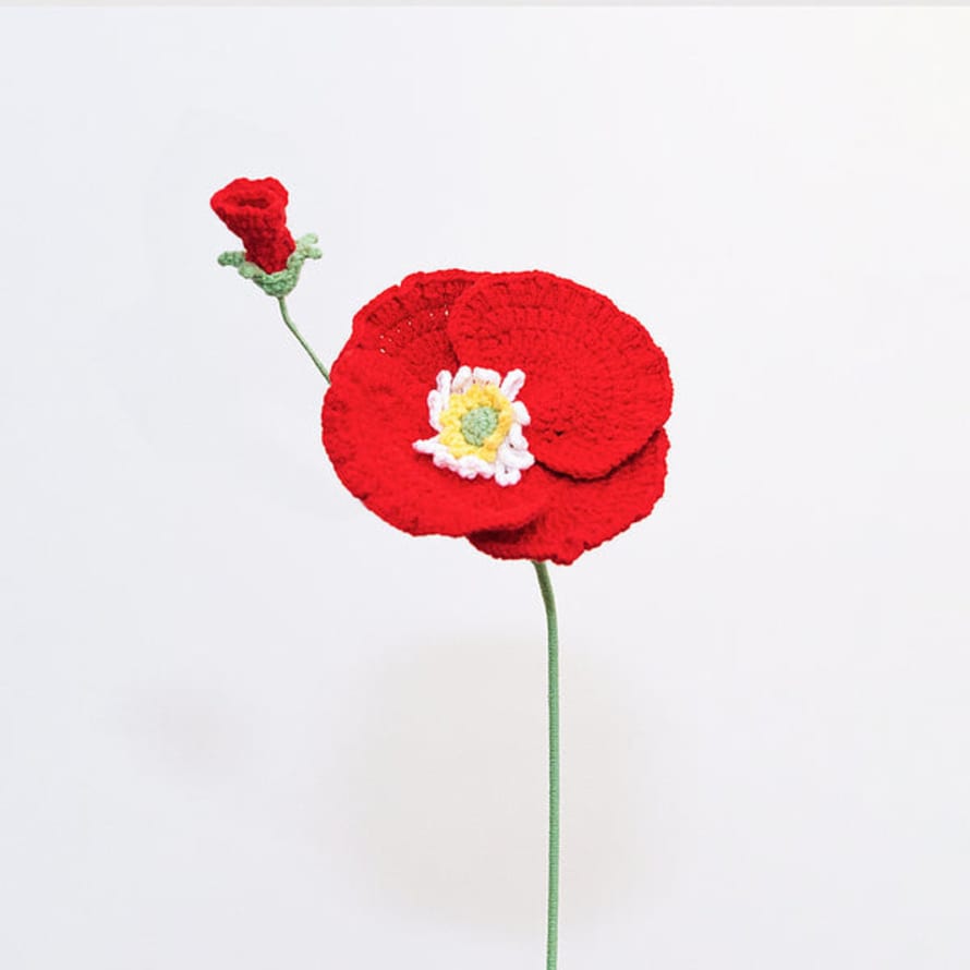Papyrus Handmade Crochet Flower - Poppy