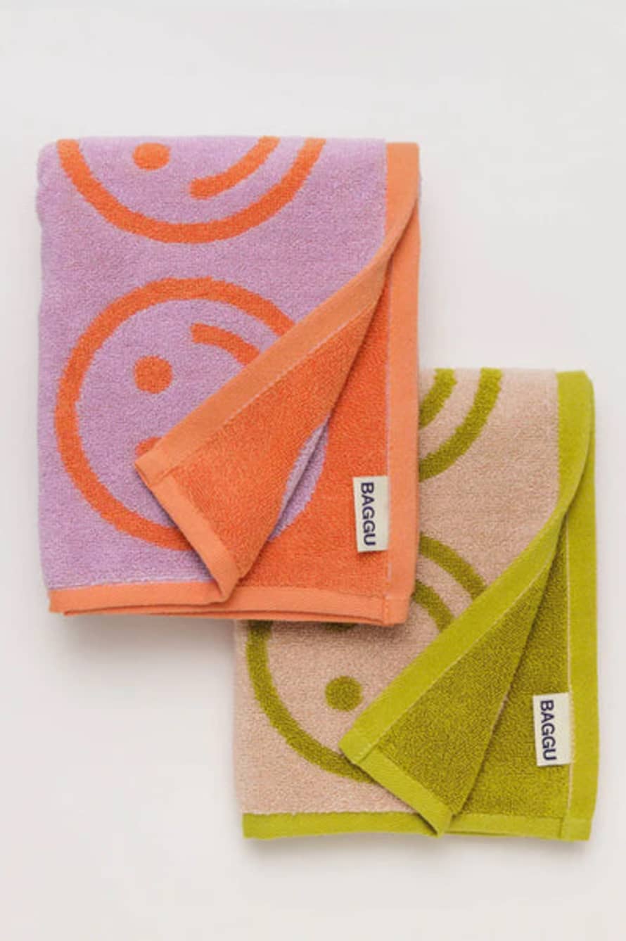 Baggu Happy Lilac Ochre Hand Towels