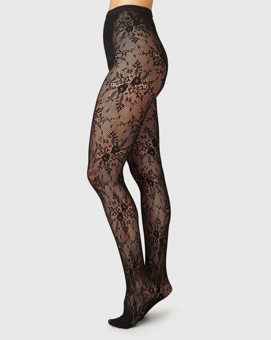 Swedish Stockings Rosa Lace Tights | Black
