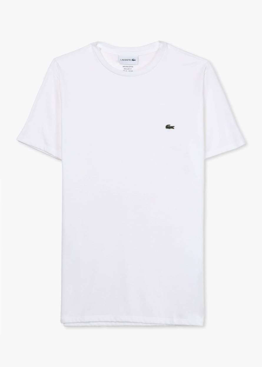 Lacoste Mens Pima Cotton Jersey T-shirt In White