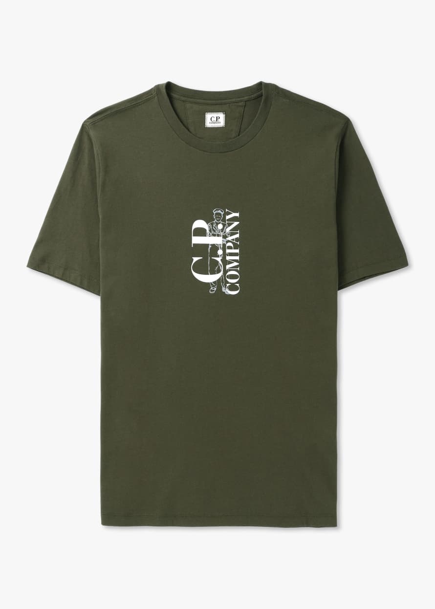 C.P. Company Mens 30/1 Jersey British Sailor T-shirt In Ivy Green
