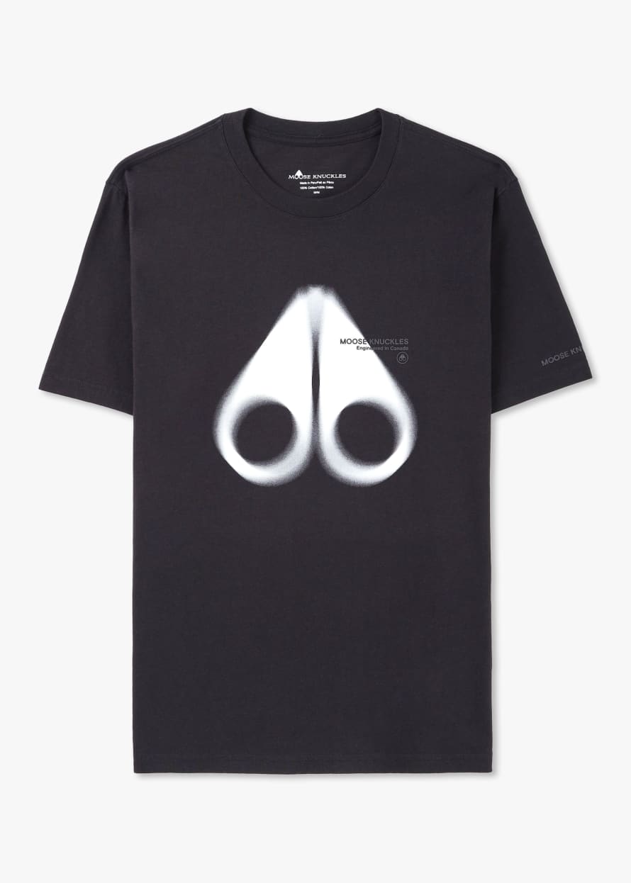 Moose Knuckles Mens Maurice Print T-shirt In Black