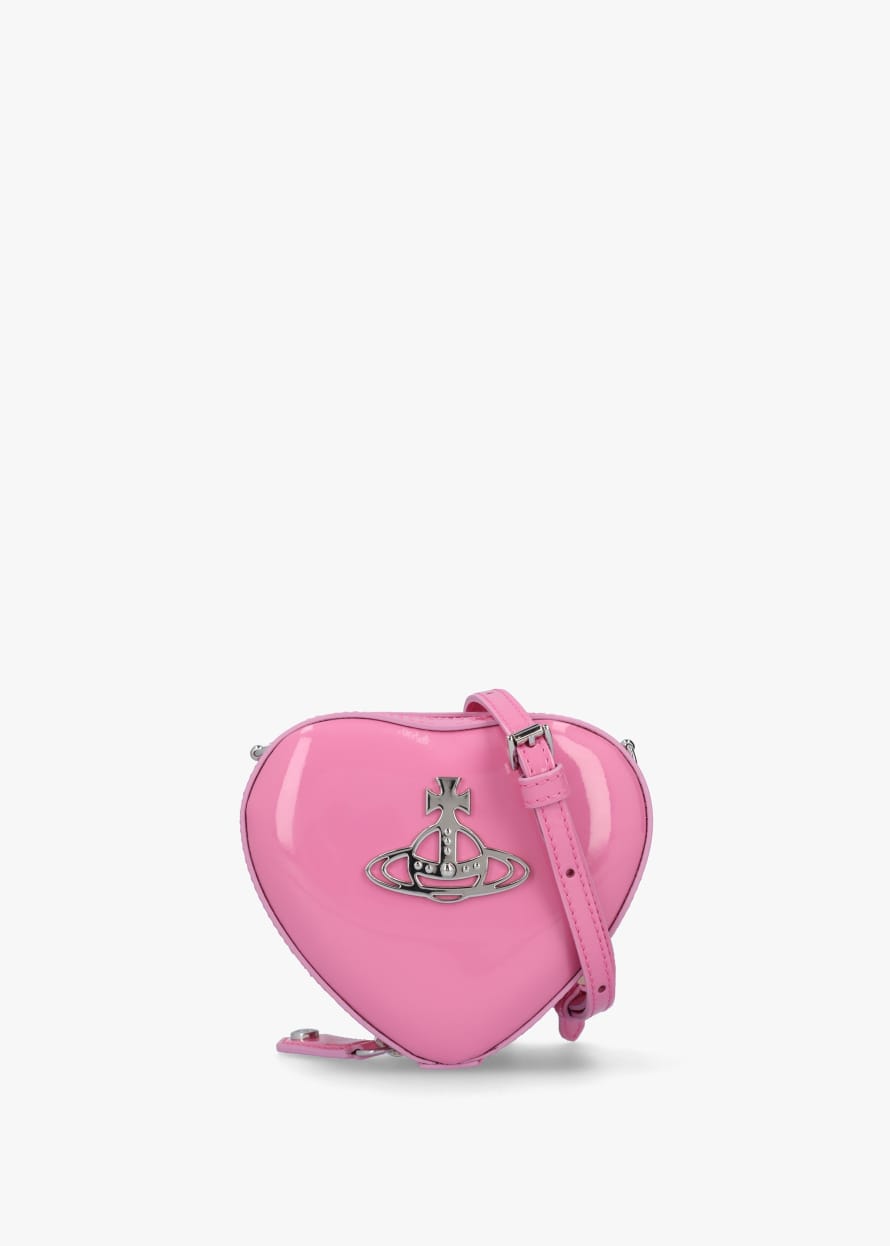 Vivienne Westwood  Womens Mini Heart Leather Crossbody Bag In Pink Patent