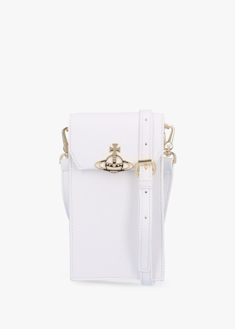 Vivienne Westwood  Womens Vegan Phone Bag In White Light Gold