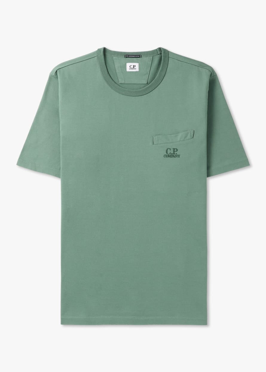 C.P. Company Mens 30/2 Mercerized Jersey Twisted Pocket T-shirt In Green