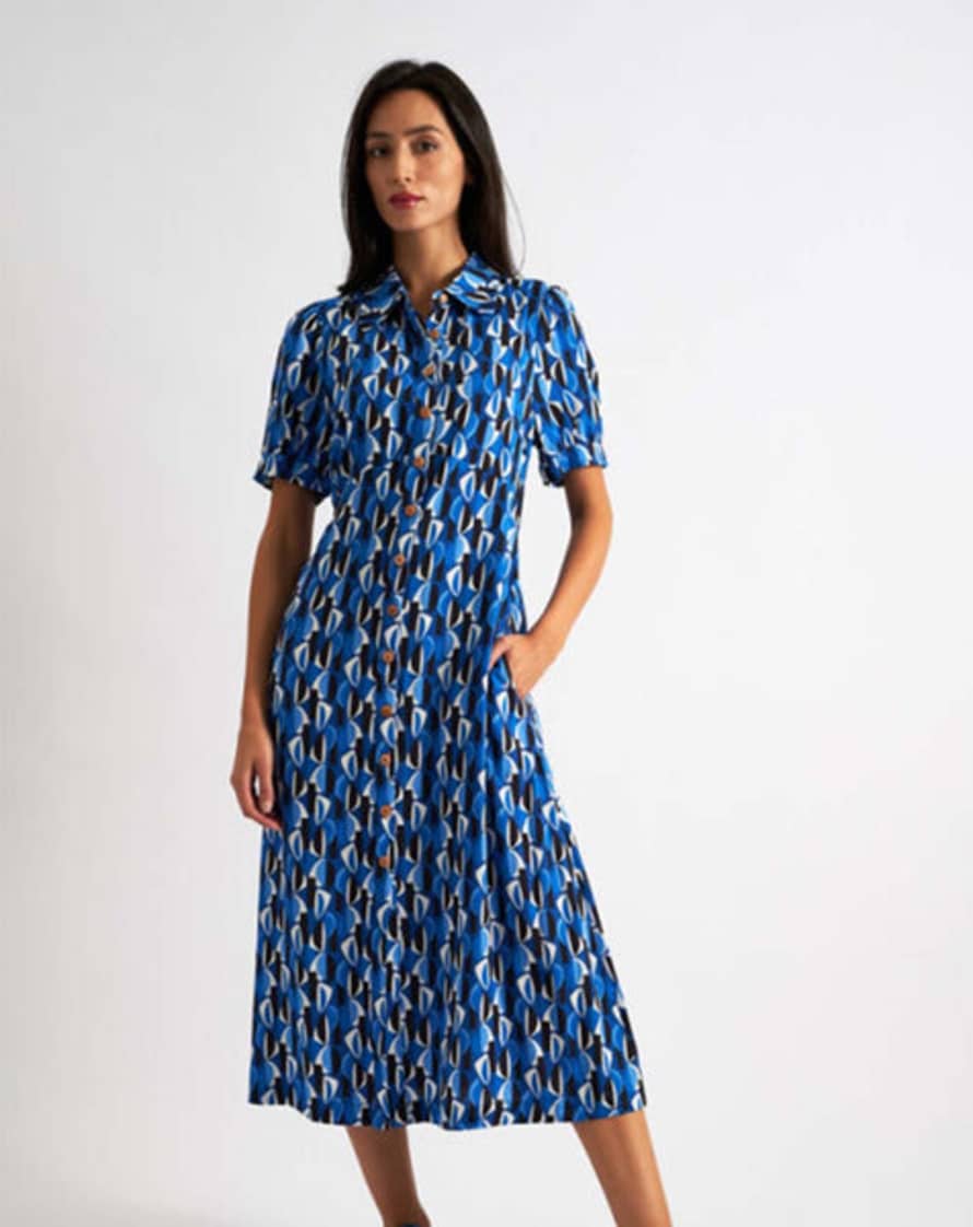 Louche London Louche - Wanda Shirt Dress - Mid Century Retro Print