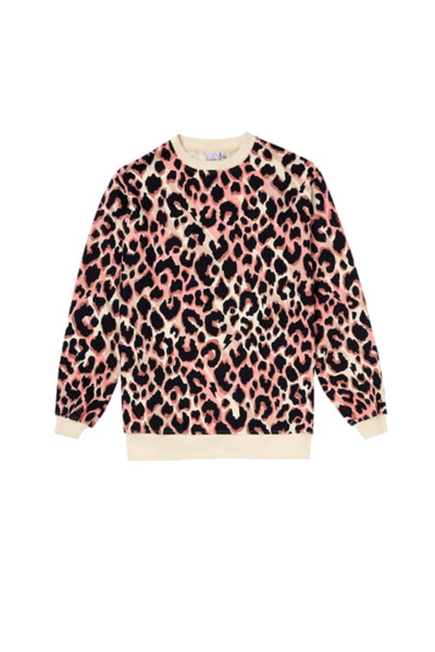 Scamp & Dude Mixed Neutral with Black Shadow Leopard Oversized Sweatshirt