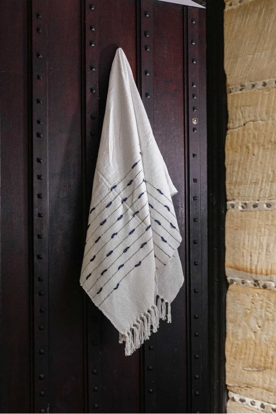 The Home Collection Burton Dotted Line Cotton Throw