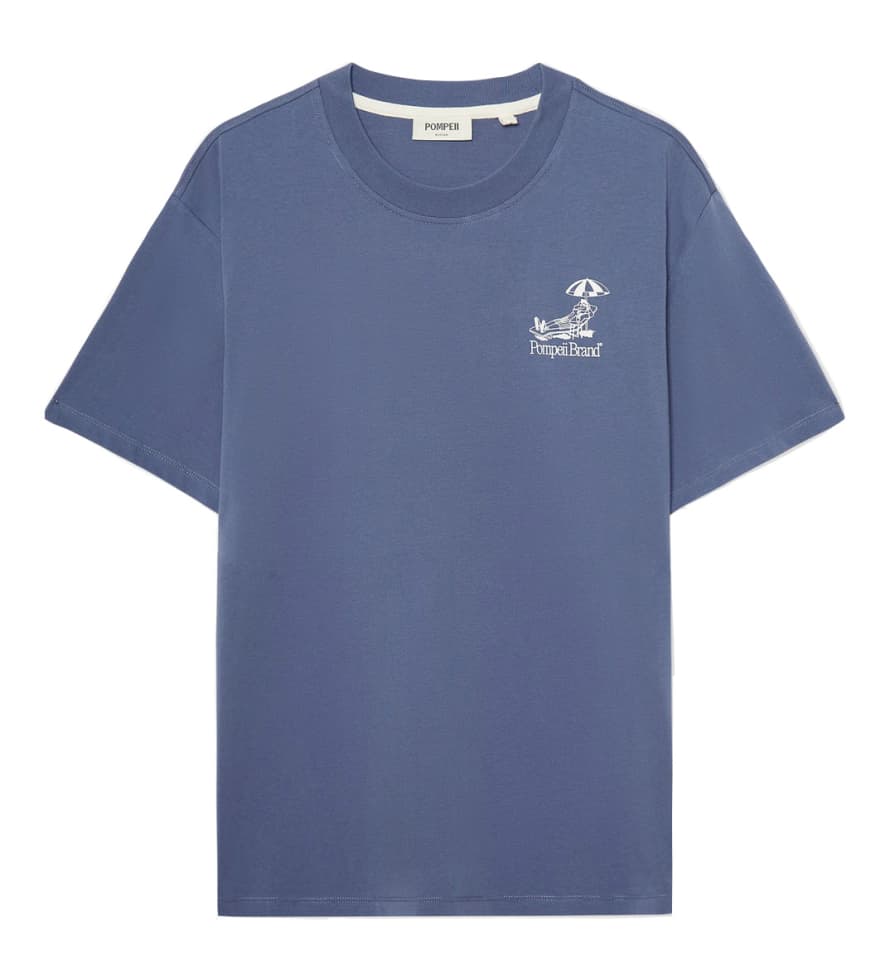 Pompeii Sunbathing Emilio Short-Sleeved T-Shirt (Slate Blue)