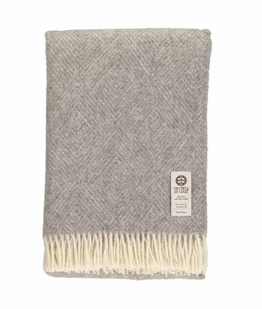 So Cosy Pure New Wool Grey Donell Blanket