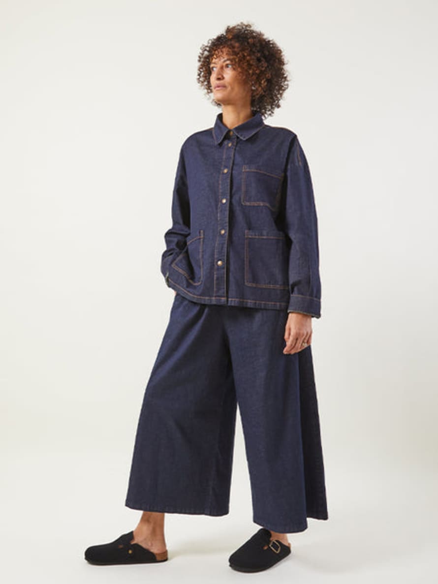 Chalk Armelle Wide Trousers Denim Chambray