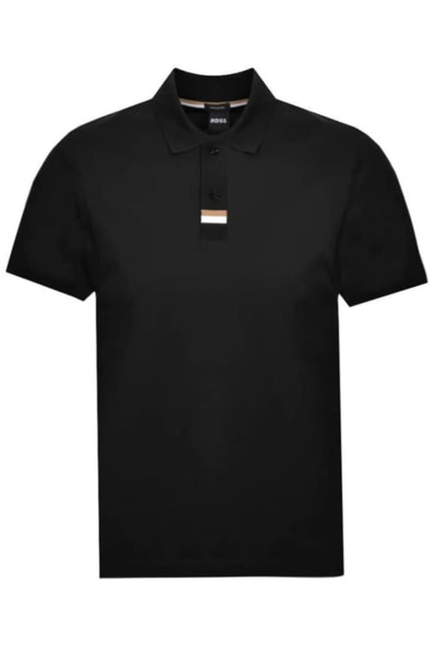 Hugo Boss Parlay 424 Black Regular Fit Pique Cotton Polo Shirt 50505776 001
