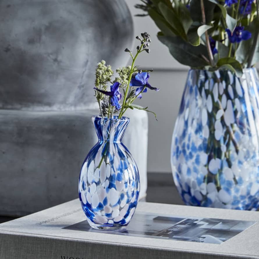 House Doctor Blue Molten Glass Vase