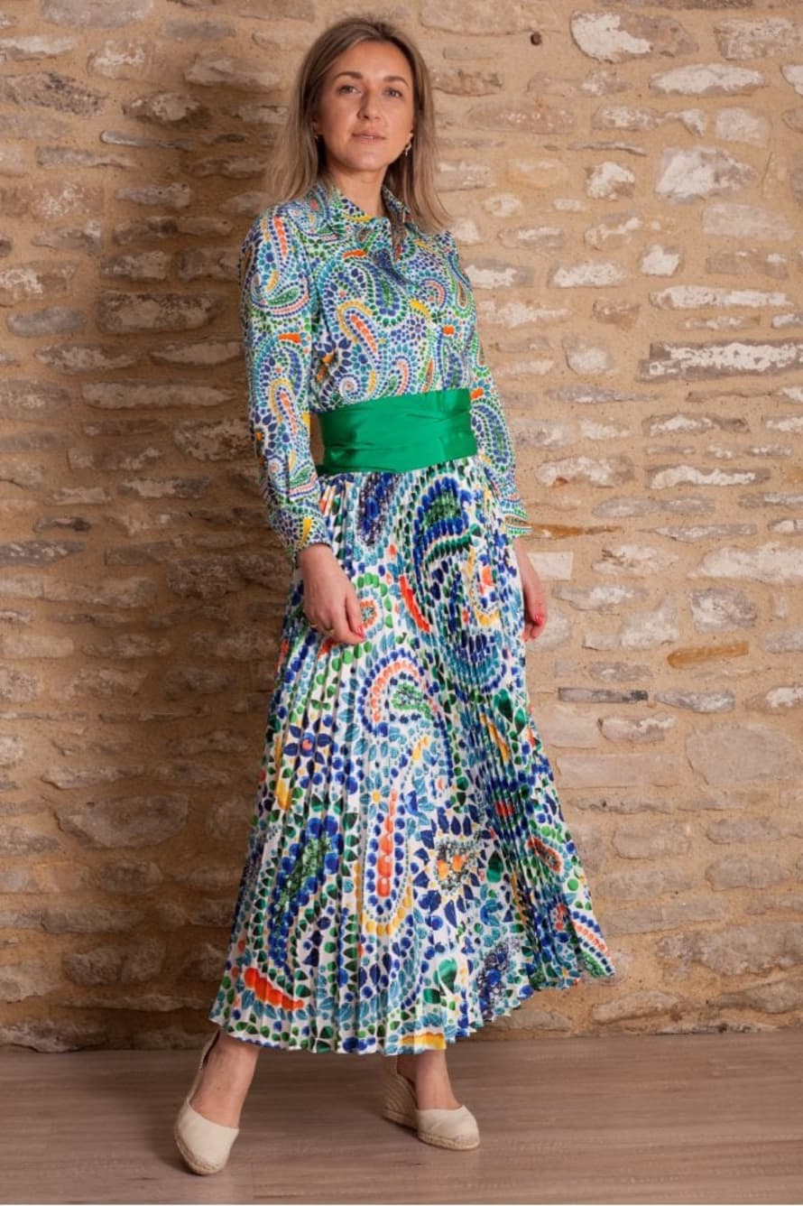 Sara Roka Tosca Dress In Paisley Print