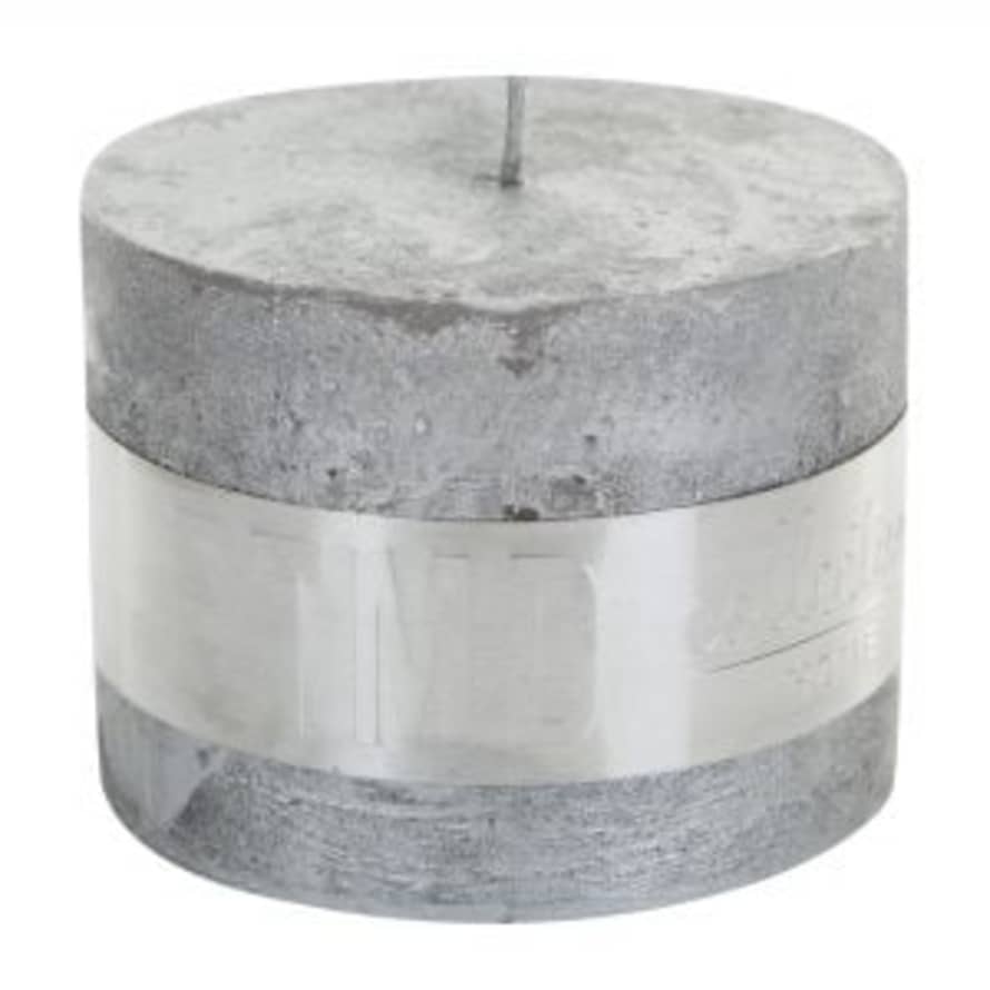 PTMD 10 x 10cm Silver Metallic Block Candle