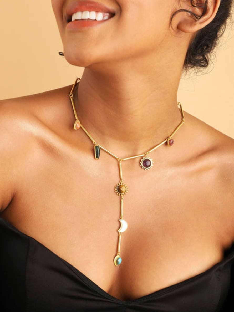 Lila Rasa 7 Healing Stones Drop Necklace
