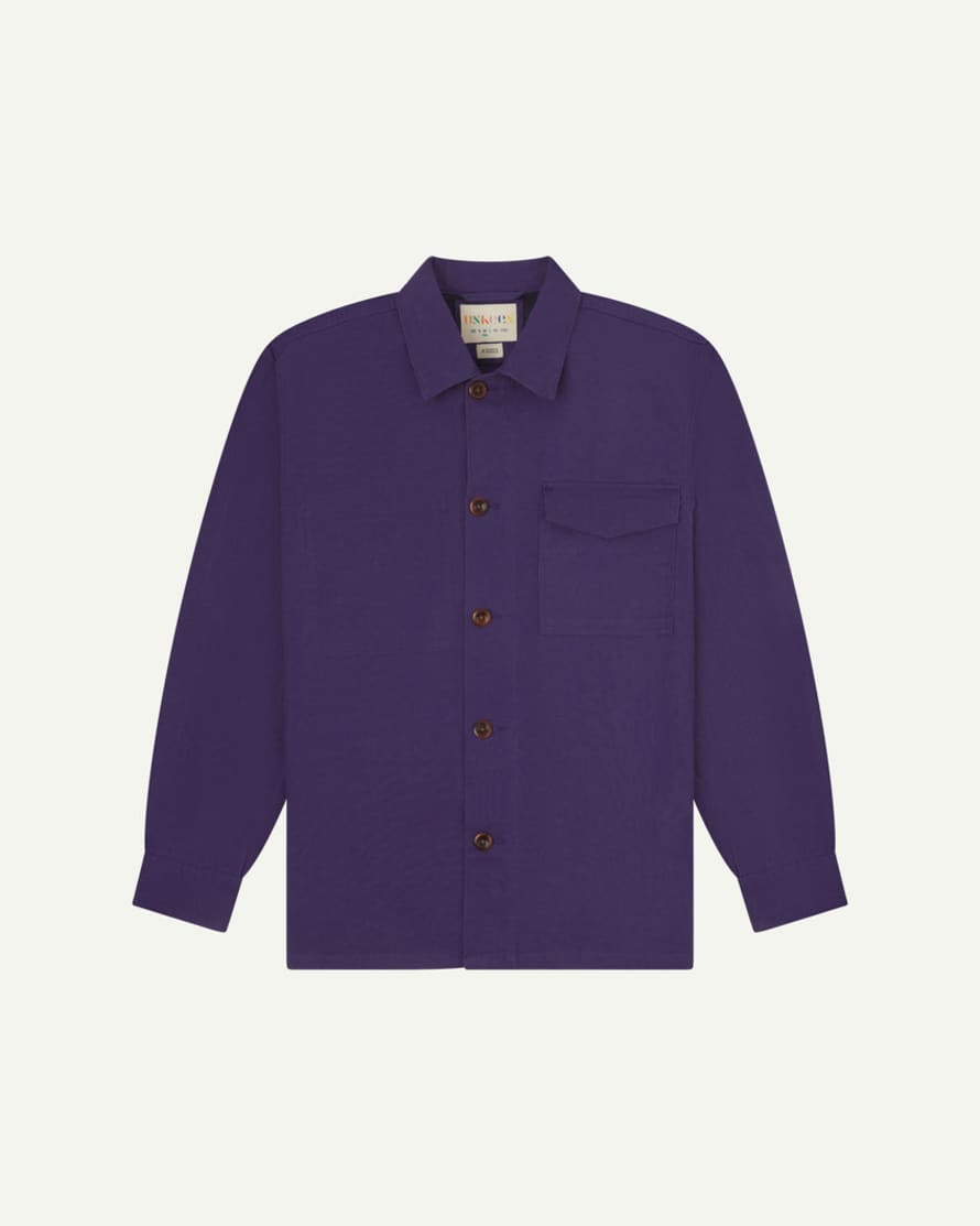 USKEES Men's Organic Buttoned Workshirt - Purple