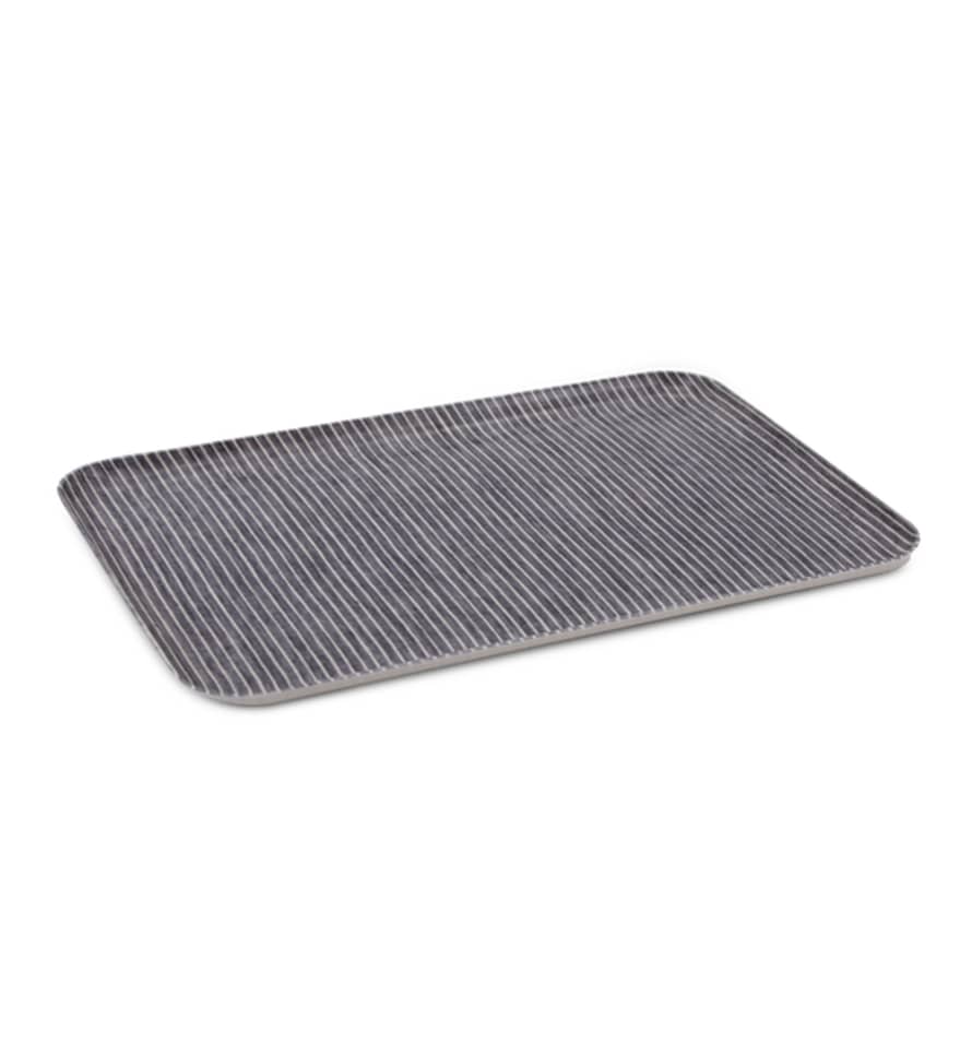 Fog Linen Work Medium Coated Linen Tray, Grey Stripe