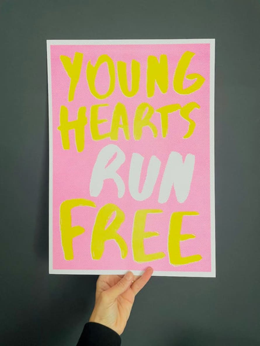 Little Paper Soul Young Hearts Run Free Riso Print