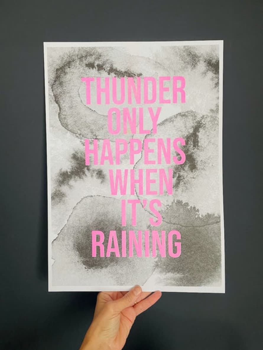 Little Paper Soul Thunder Only Happens When It's Raining Riso Print