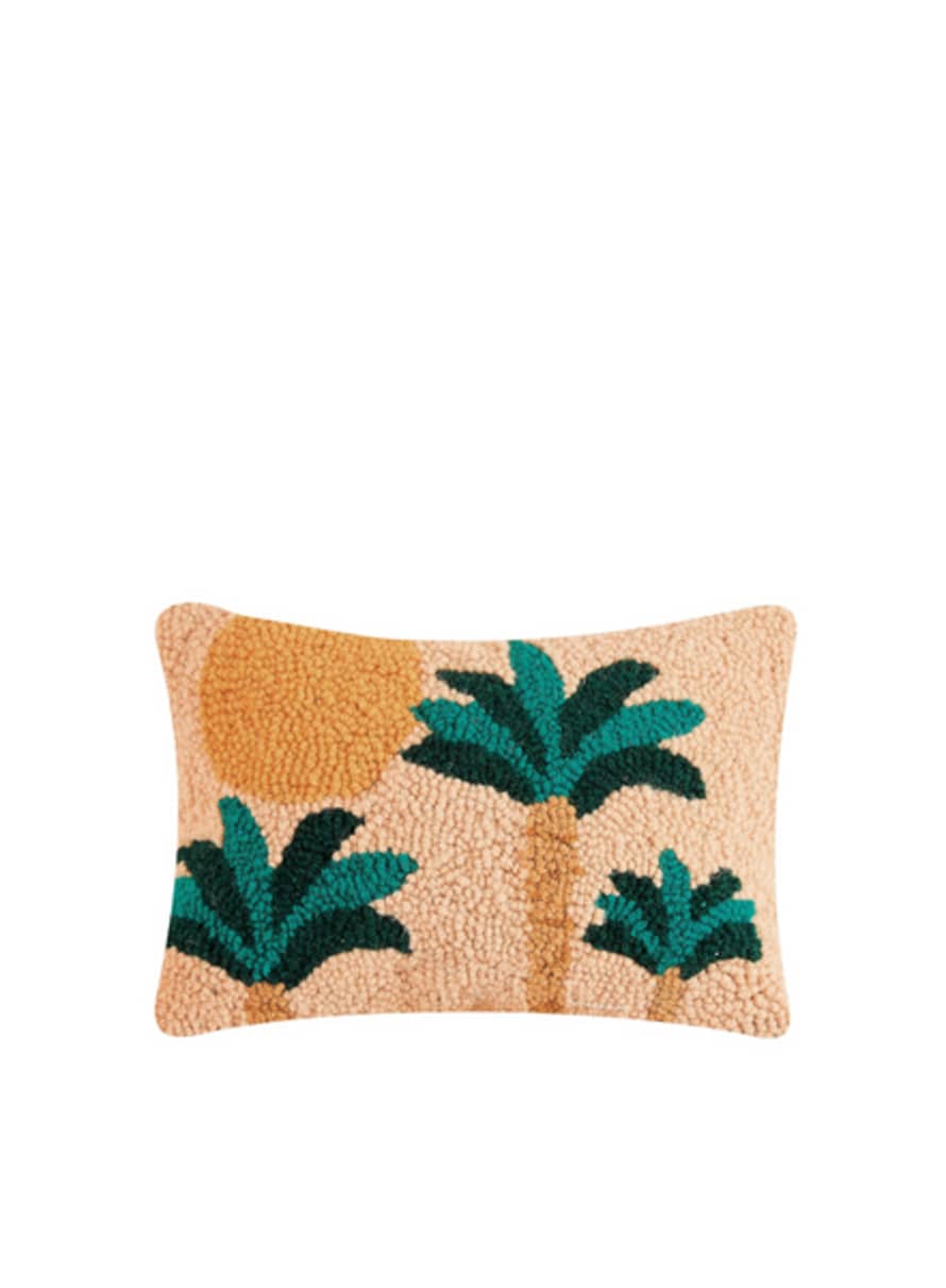 Peking Handicraft Sunsets Palm Trees Hook Cushion From
