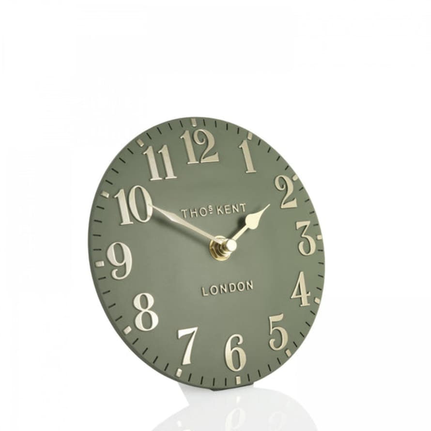 Distinctly Living 6"" Arabic Mantel Clock Lichen Green