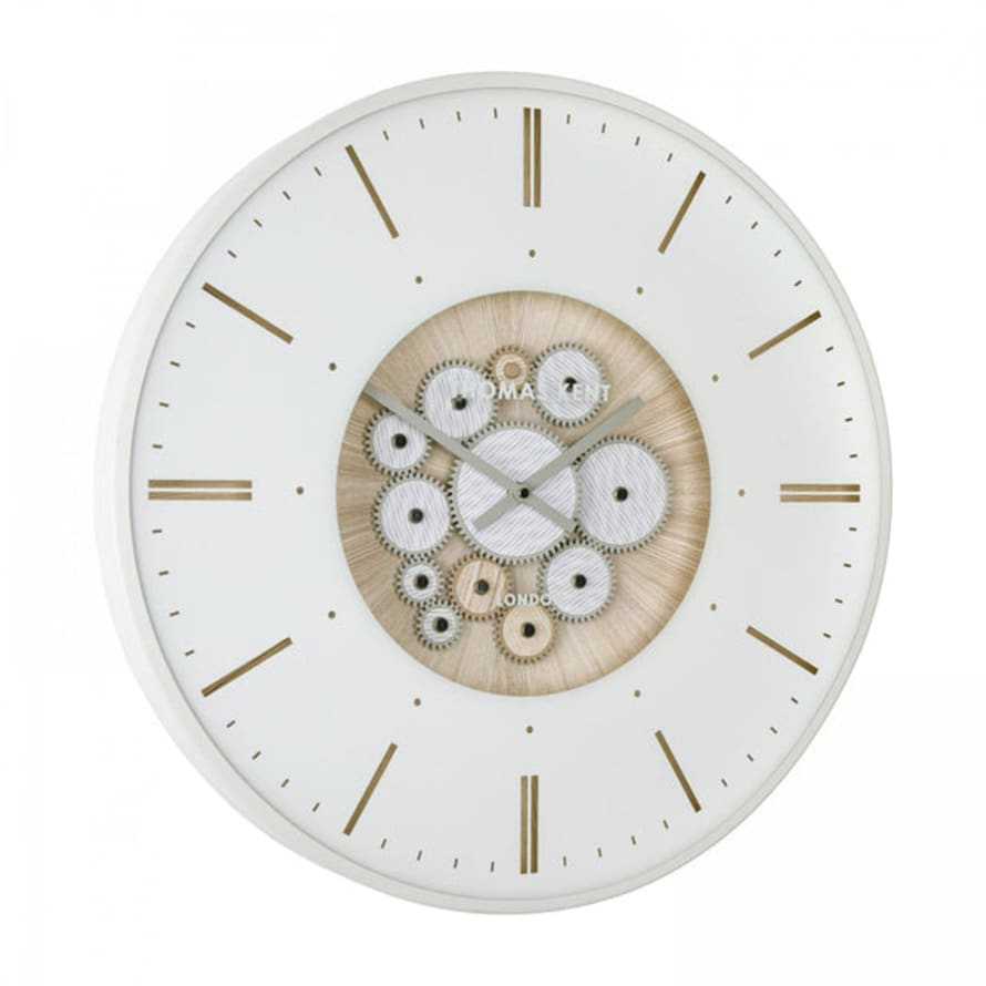 Distinctly Living 21"" Clocksmith Wall Clock Cog Ivory