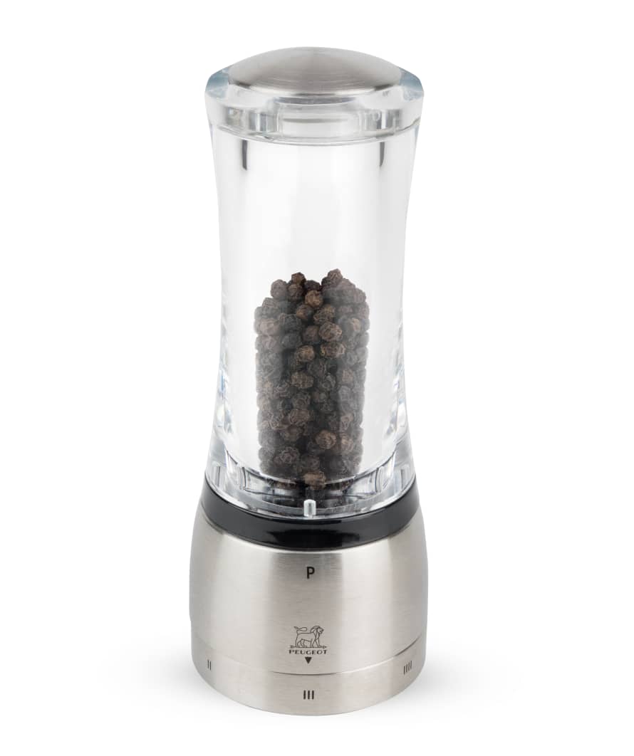 Peugeot Daman u'Select Manual Pepper Mill in Acrylic & Stainless Steel, 16cm