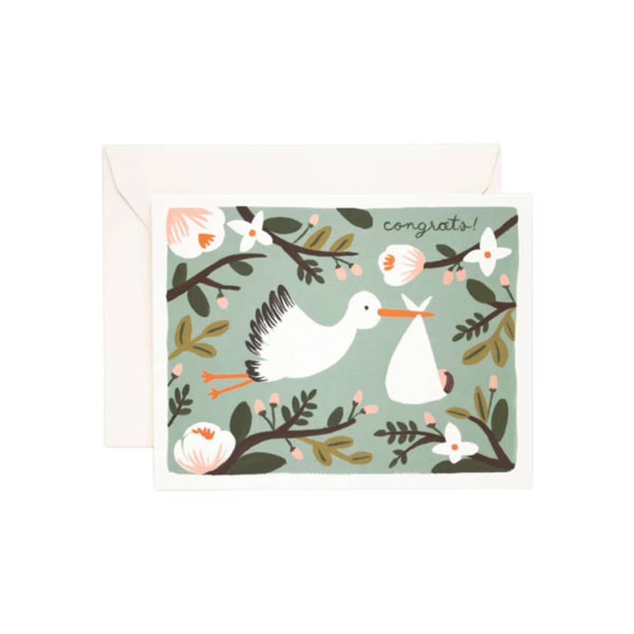 Rifle Paper Co. New Baby Card Congrats Stork
