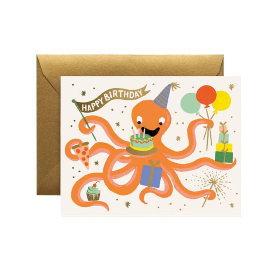 Rifle Paper Co. Birthday Card Octopus