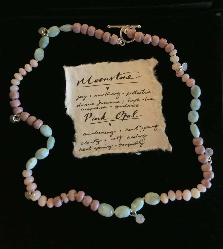 LONE WOLVES CREATIVE Moonstone & Pink Opal Necklace
