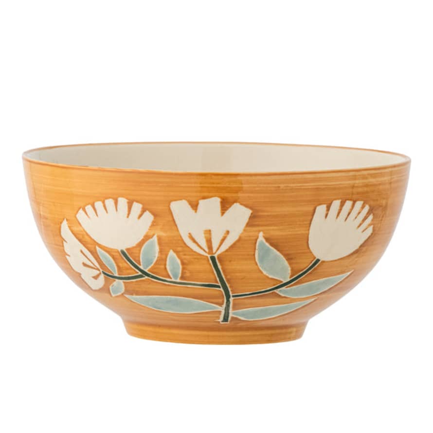 Bloomingville Tangier Hand Painted Stoneware Bowl - Orange