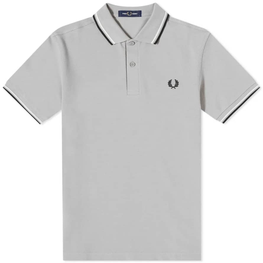 Fred Perry Slim Fit Twin Tipped Polo Concrete