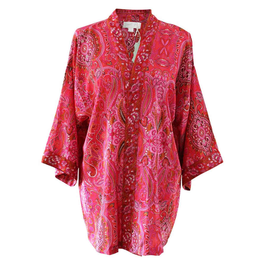 Powell Craft Red & Pink Paisley Viscose Summer Jacket