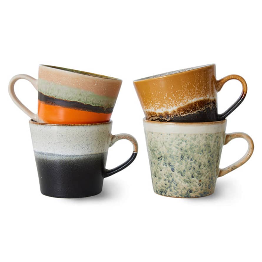HK Living 70's Ceramics Verve Cappucino Mugs (set Of 4)