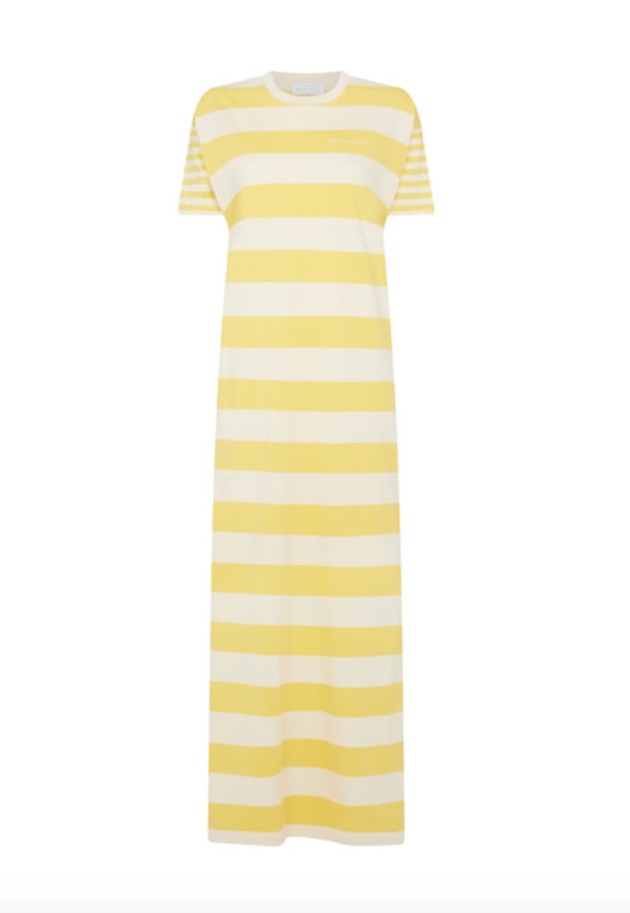 Bella Freud  Yellow Sunshine Striped T-shirt Dress