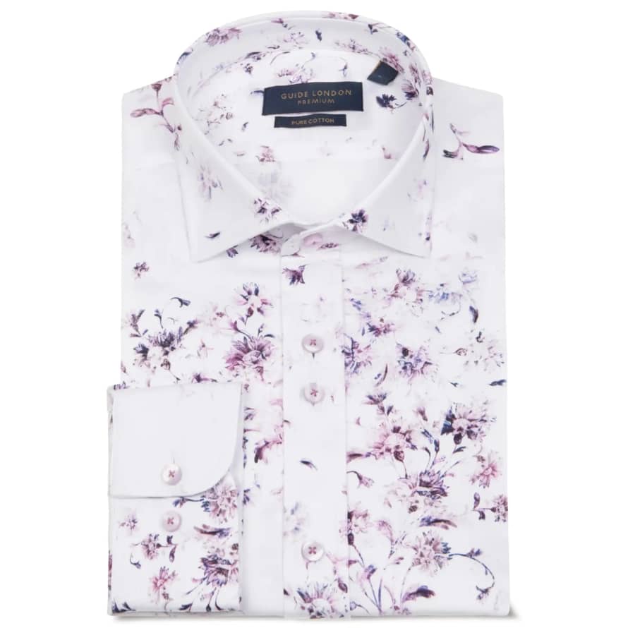 Guide London Floral Print Shirt - Pink/white