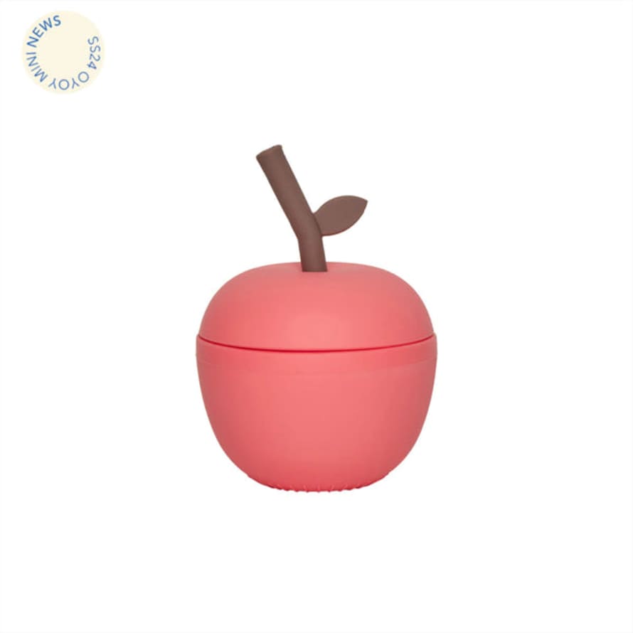 OYOY : Apple Silicone Drinking Cup - Cherry Red