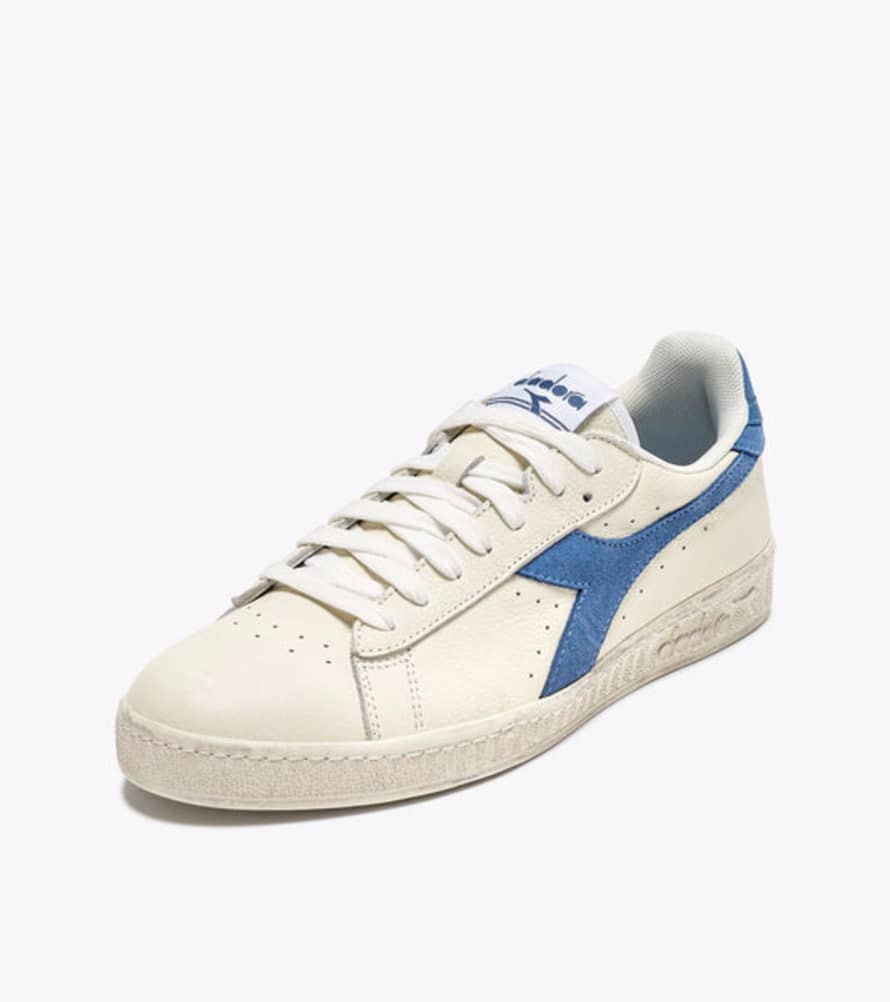 Diadora Game L Low Waxed Suede Pop In White/ Blue Bleached