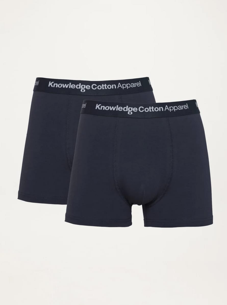 Knowledge Cotton Apparel  1110071 Anker 2 Pack Underwear Total Eclipse