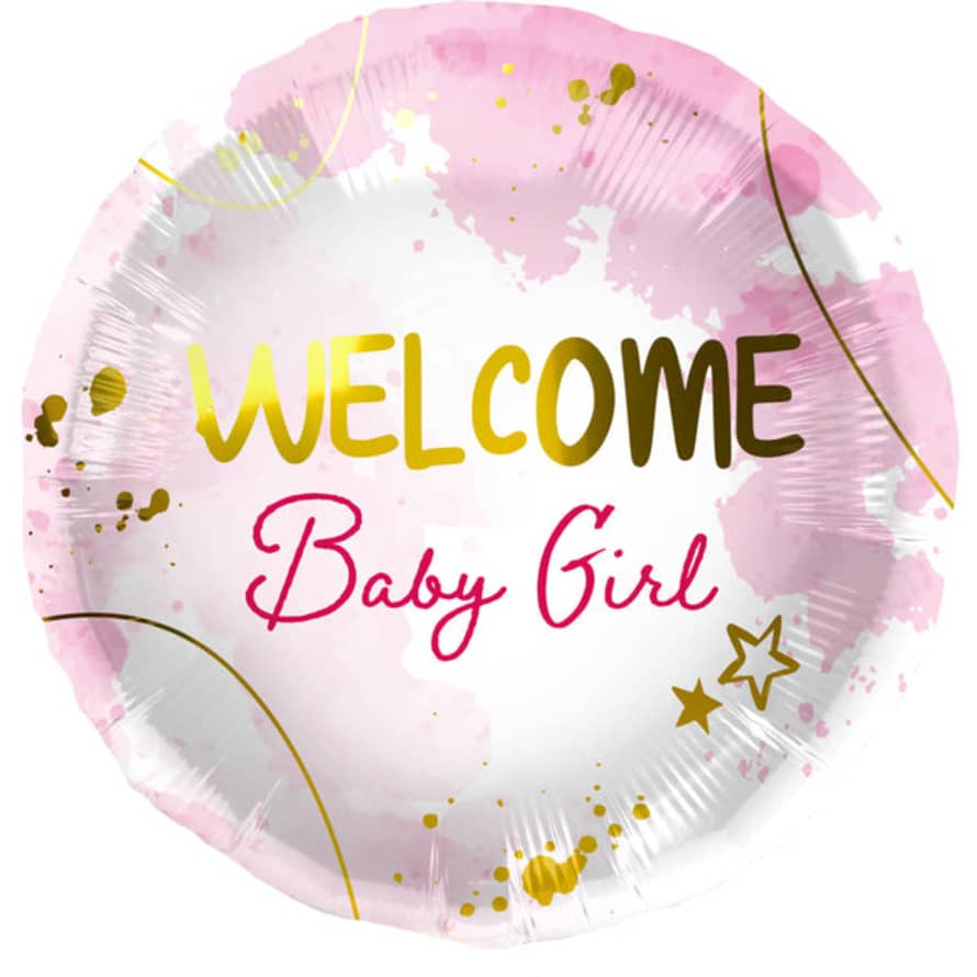 Folat Foil Balloon Welcome Baby Girl Pink - 45 Cm