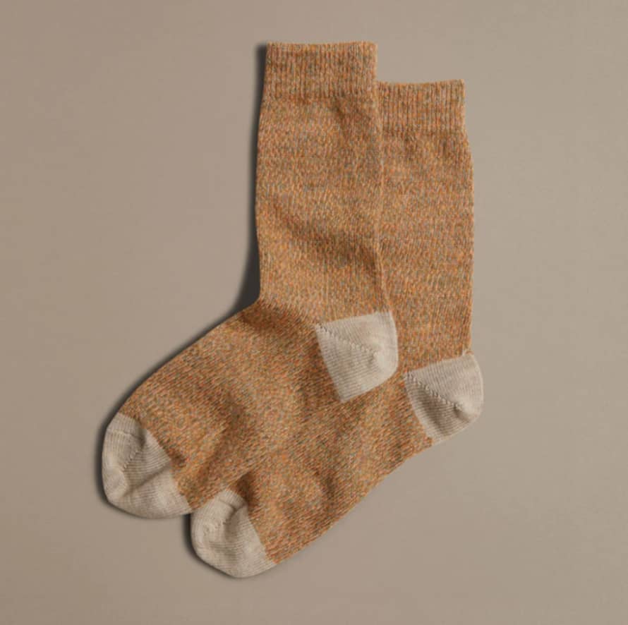Rove Knitwear Fine Merino Wool Sock - Apricot Marl Size 4-7