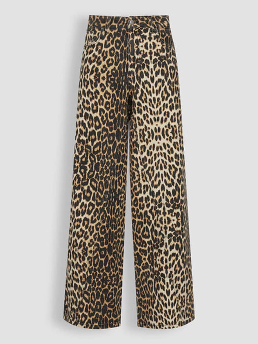 Co'couture Leopard Print Denim Pants