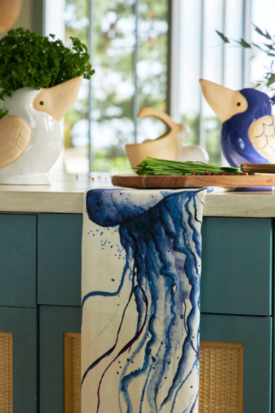 Distinctly Living Ocean Life Tea Towel - Jellyfish