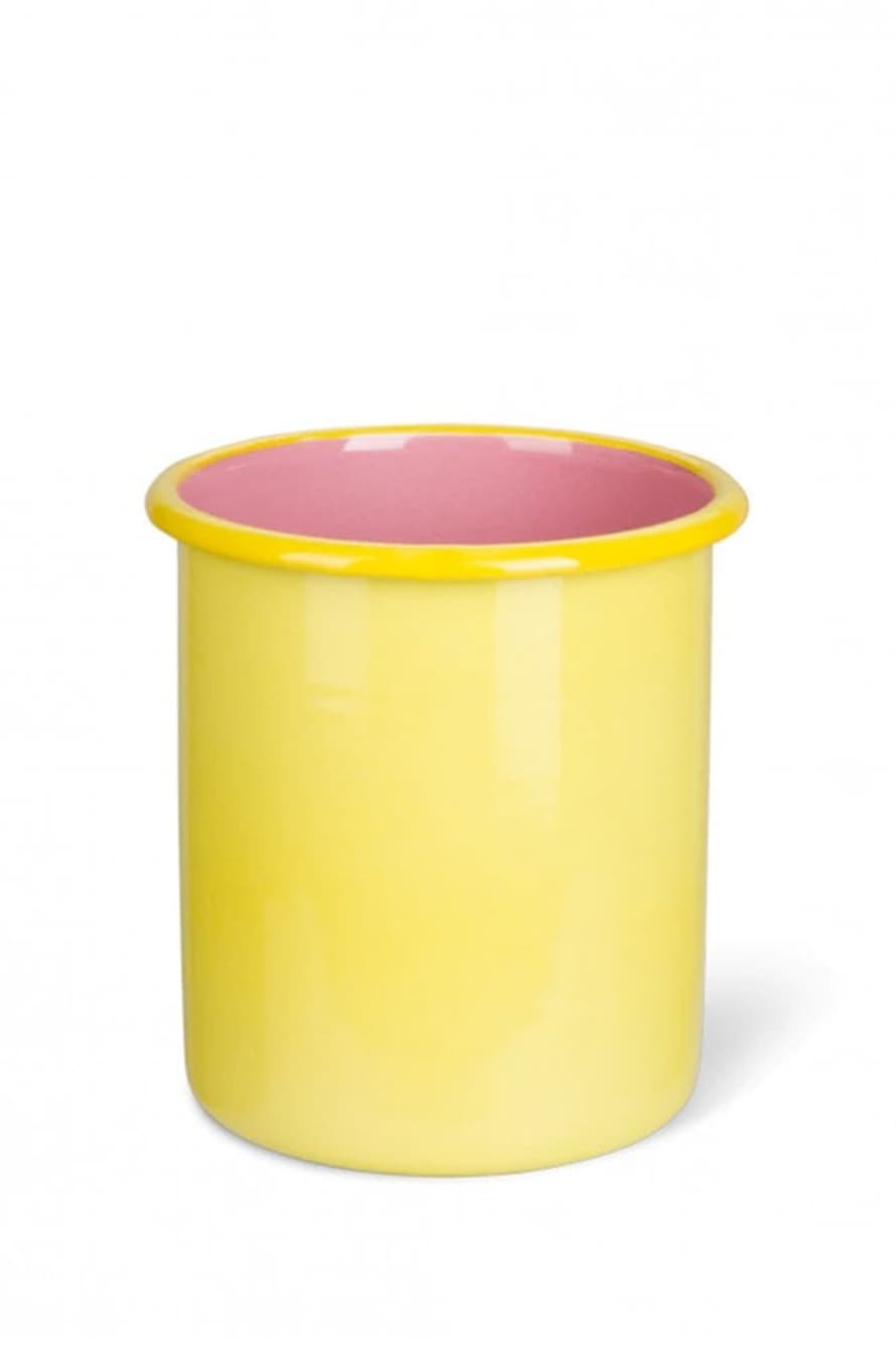 The Home Collection Tall Enamel Utensil Holder In Yellow