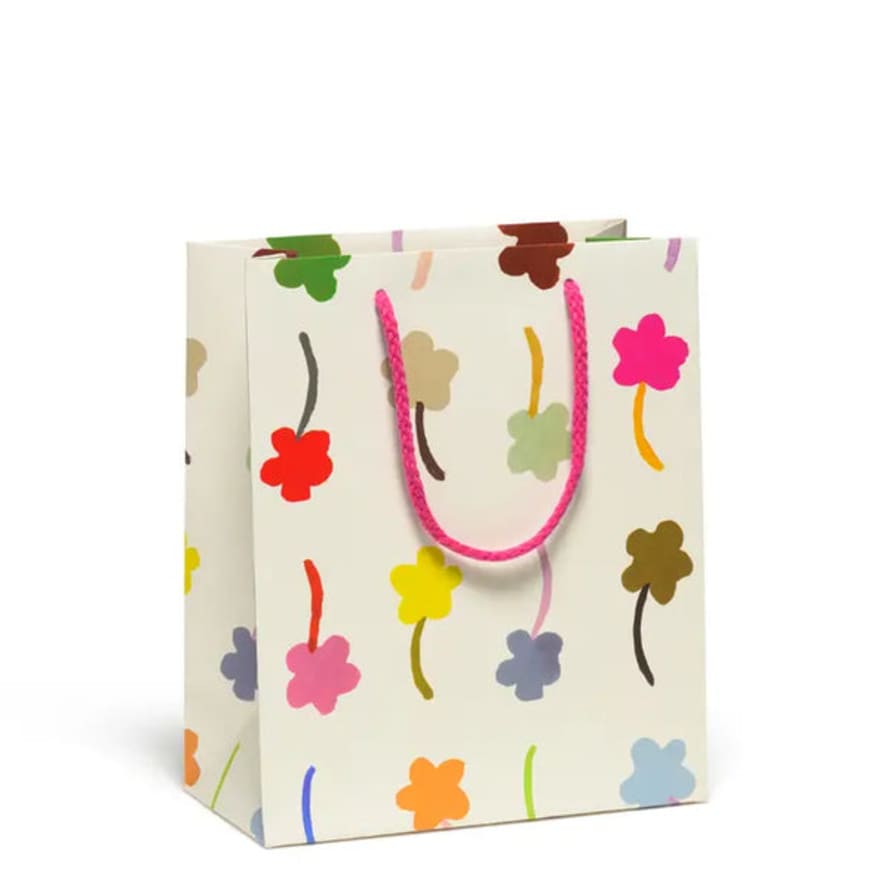 Red Cap Flipping Flowers Gift Bag