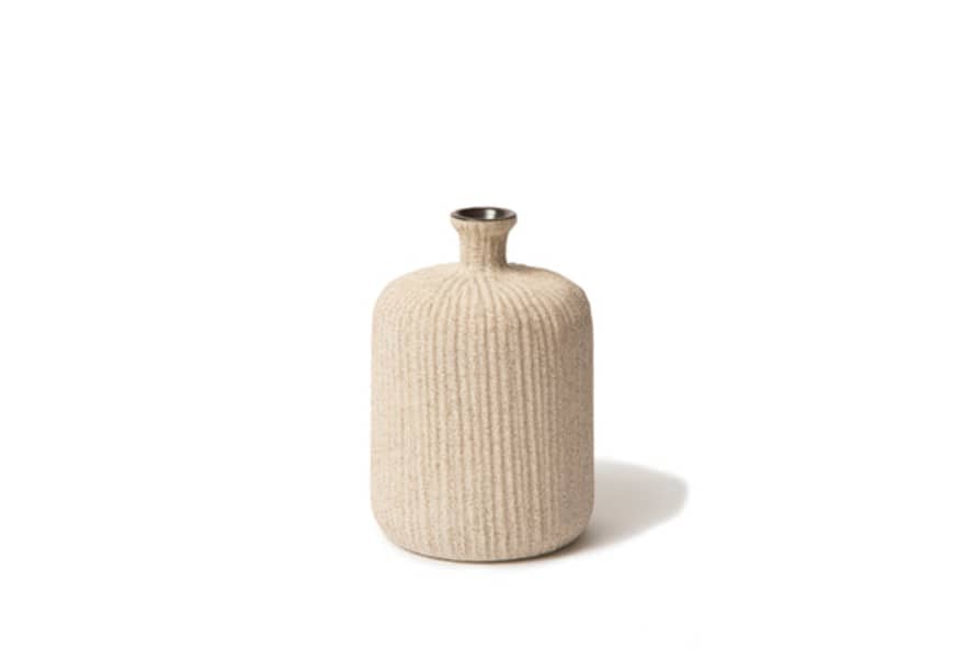 Lindform Vase Bottle Medium Sand Light Stripe