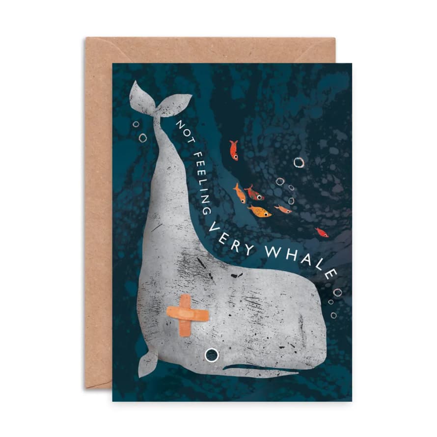 Emily Nash Illustration Not Feeling Very Whale - Get Well Soon Card
