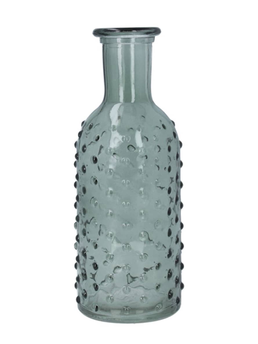 Gisela Graham Green Dimple Glass Bottle Vase