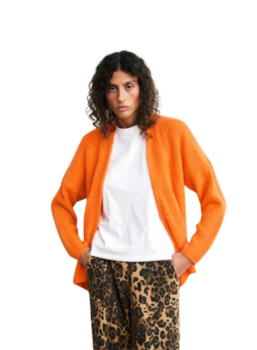 FRNCH Piper Open Front Cardigan In Orange From